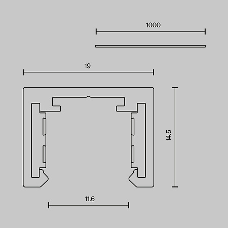 Шинопровод 1м. накладной Maytoni Exility X Busbar trunkings TRX239-411B