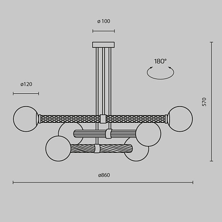 Люстра на штанге Maytoni Teatro MOD287PL-06BS Люстра на штанге Maytoni Teatro MOD287PL-06BS