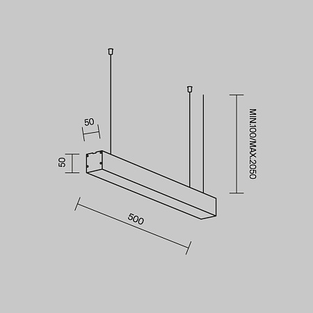 Линейный светильник светодиодный 3000К 500*50*50мм Maytoni LL312017
